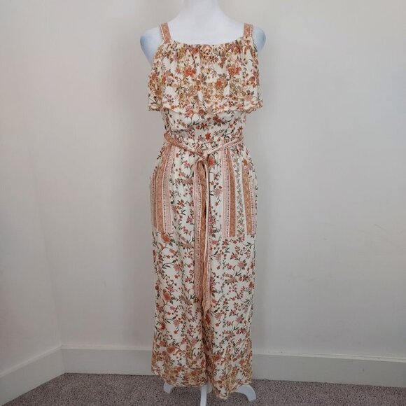 American Eagle Floral Print Embroidered Cropped Jumpsuit - Picture 13 of 13